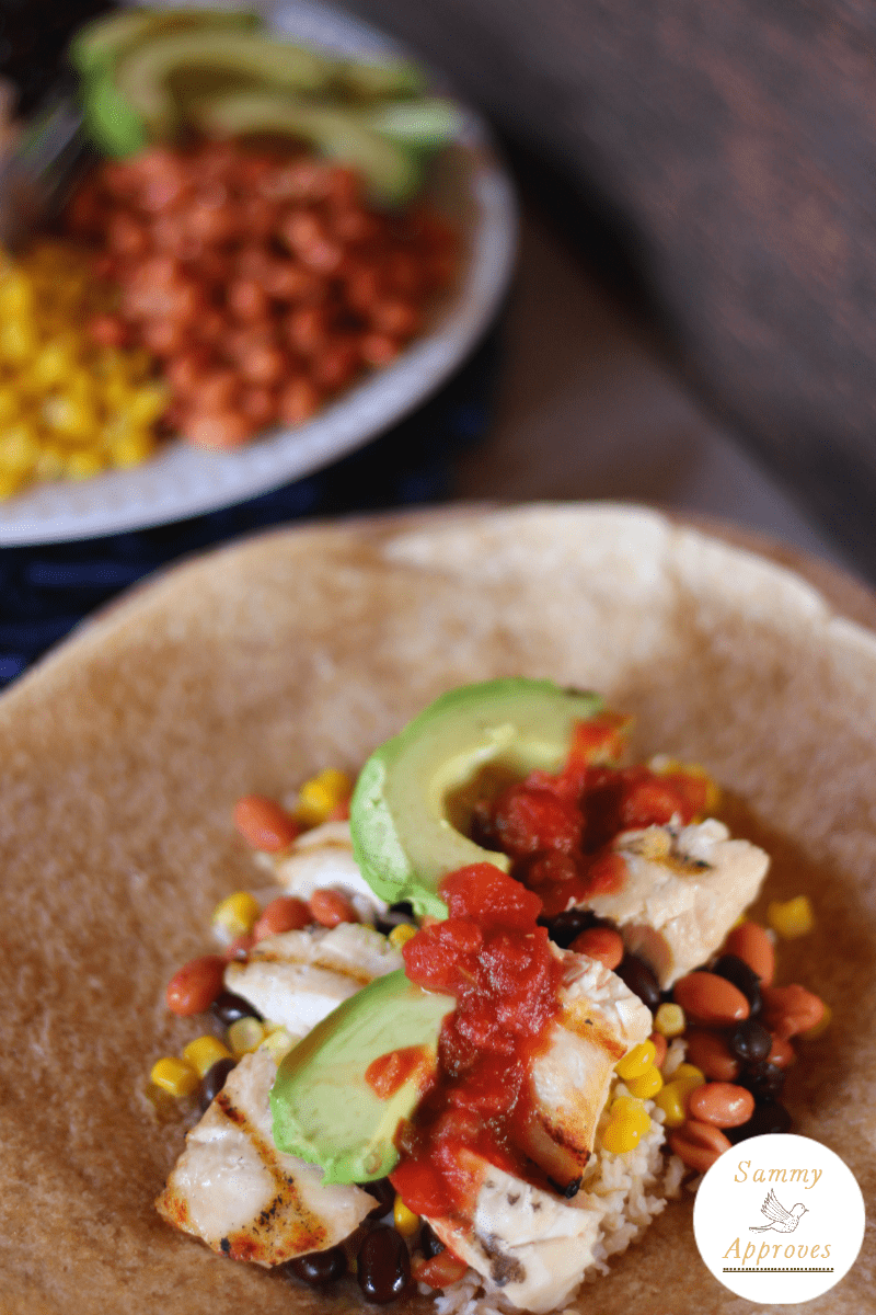 DIY Healthy Chicken Burrito Bar