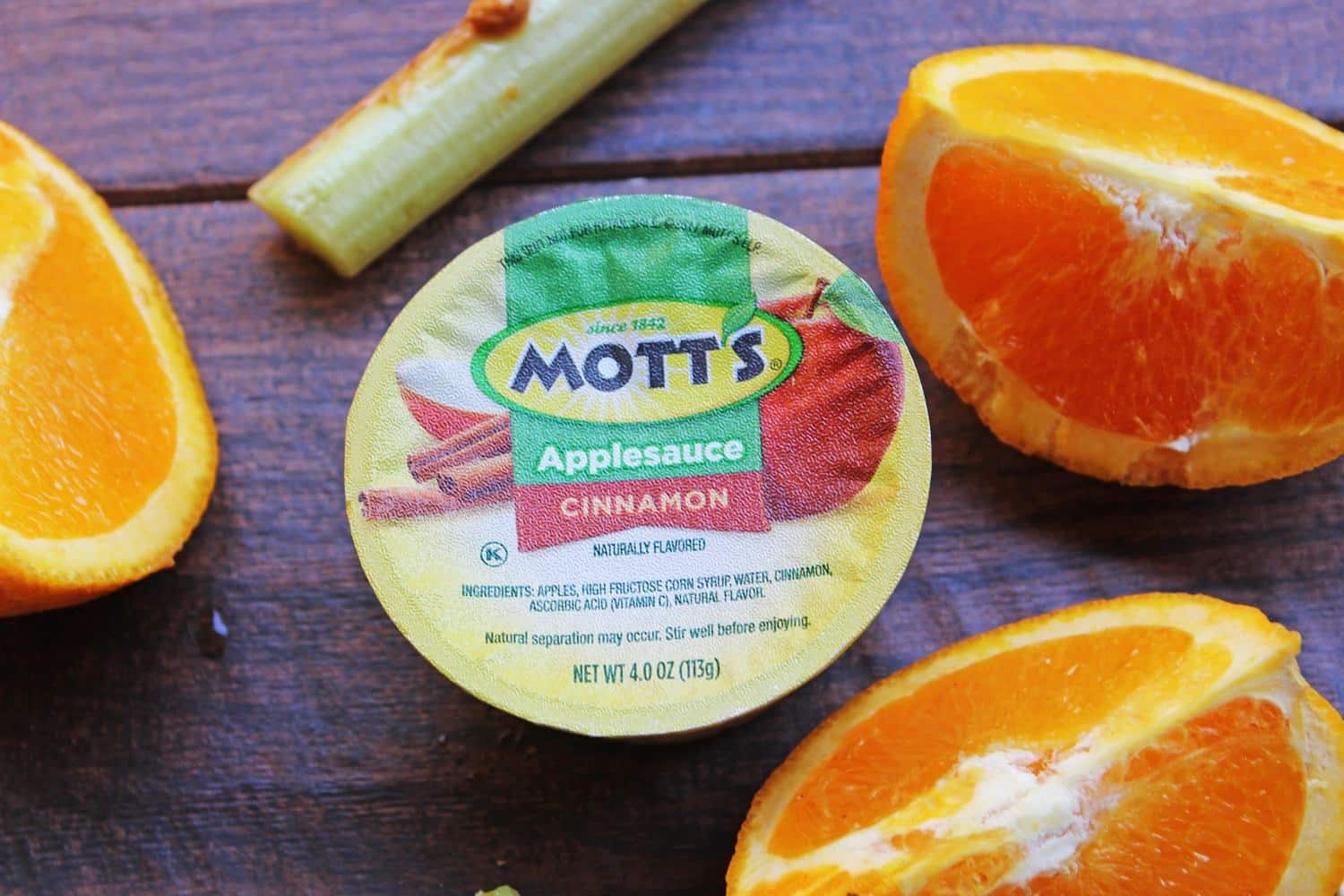 School lunch ideas with Mott's Cinnamon Applesauce- orange slices How to Keep Picky Eaters Interested in Packed Lunches All Year