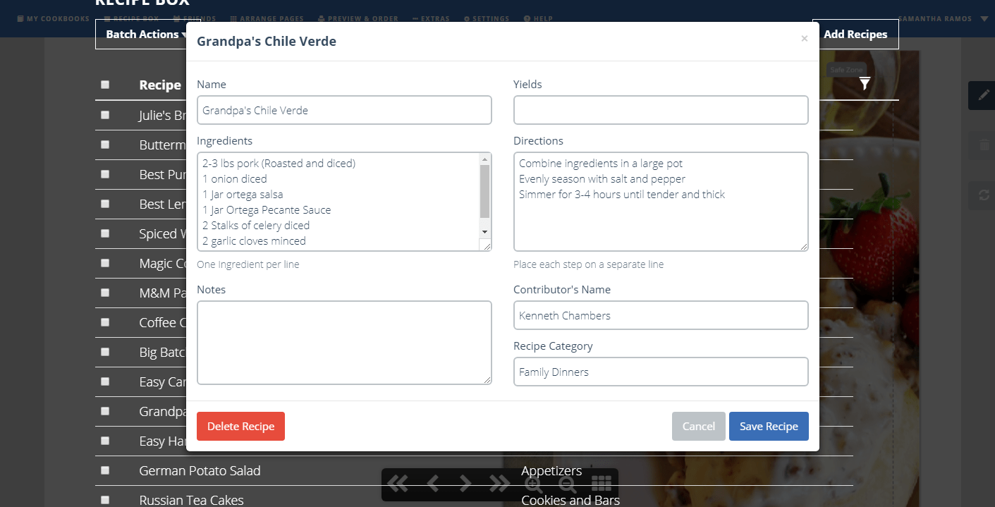 Adding old family recipes with CreateMyCookbook How to Create a Recipe Book with Childhood Favorite Recipes