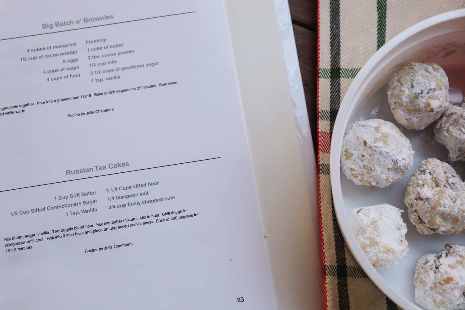 Russian Tea Cakes made with a recipe from CreateMyCookbook personalized book Russian Tea Cakes with CreateMyCookbook