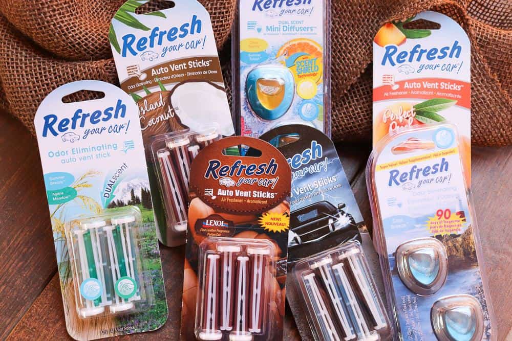 Refresh Your Car Scents (Leather, Peach, Coconut, Tropical, Lightening) How to Get Rid of the Worst Car Smells | Even Odors From Kids & Pets