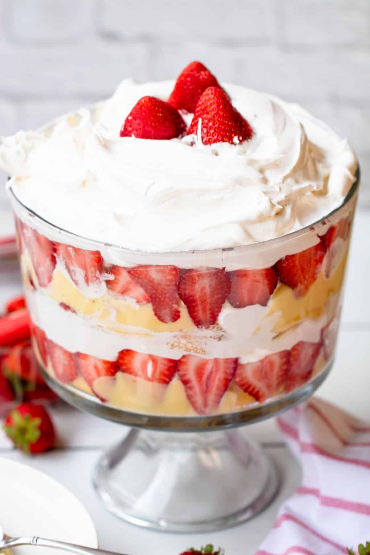 Delish Strawberry Shortcake Trifle Easy 4th of July Recipe