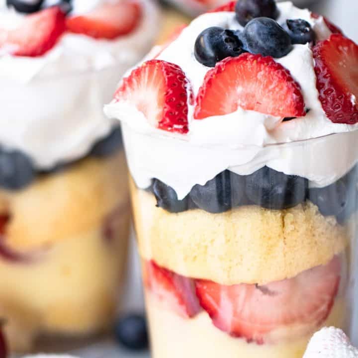 No-Bake Mini Red White and Blue Trifles