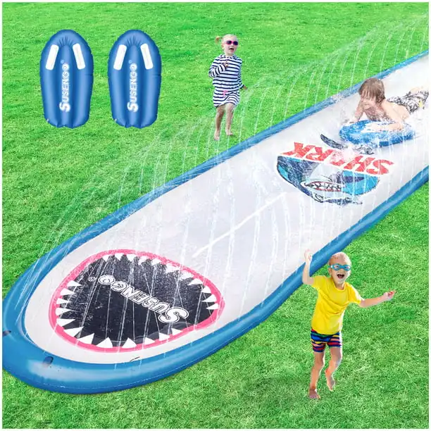 Inflatable Lawn Water Slide with 2 Bodyboards