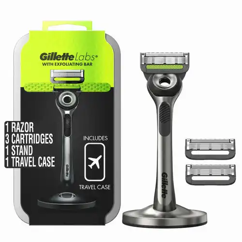 GilletteLabs Exfoliating Bar Razor (3 Count + Handle) | Gillette