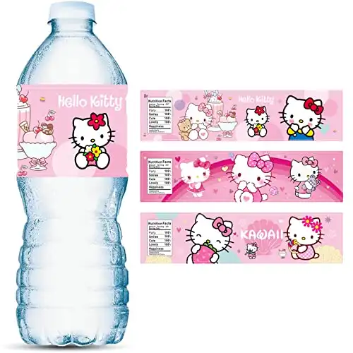 24PCS Hello Kitty Water Bottle Labels
