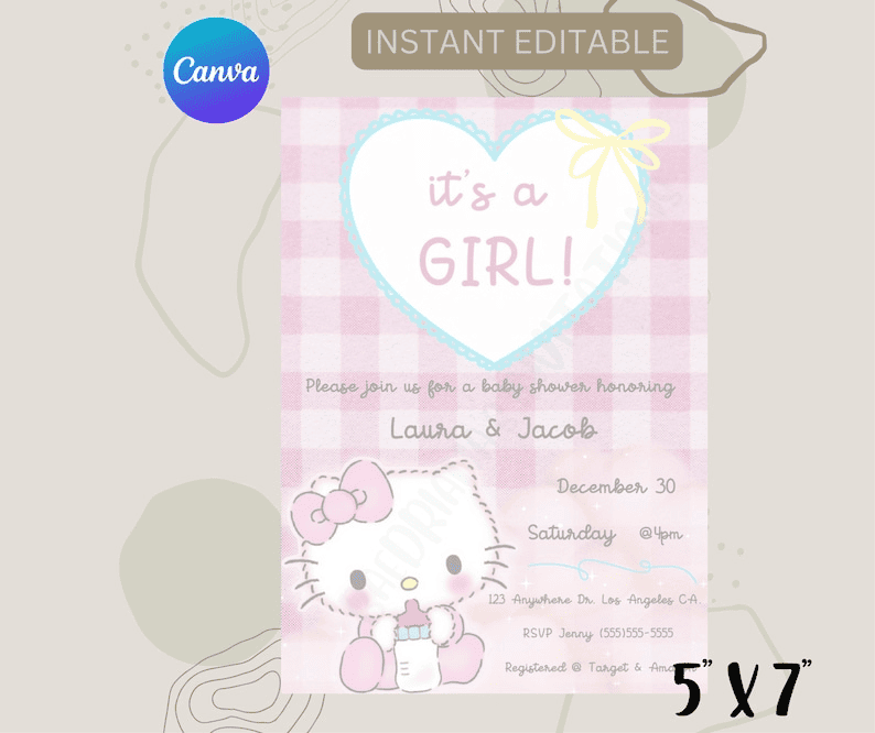 Hello Kitty Bottle Invitation