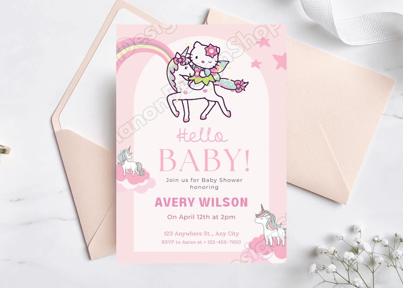 Editable Hello Kitty Fairy Invitation