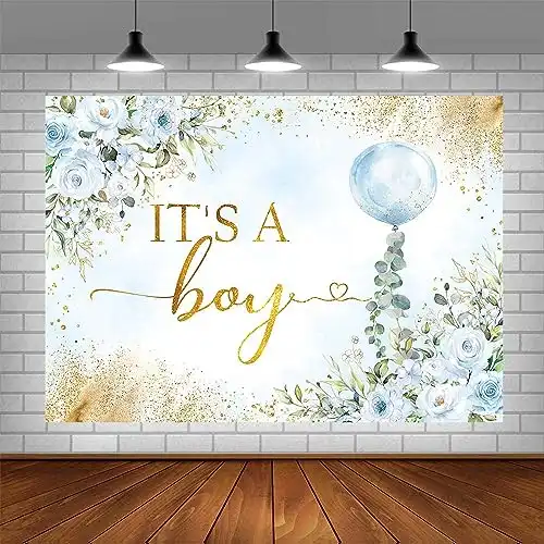 Baby Boy Gender Reveal Party Backdrop
