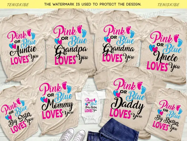 Gender Reveal Party Shirts