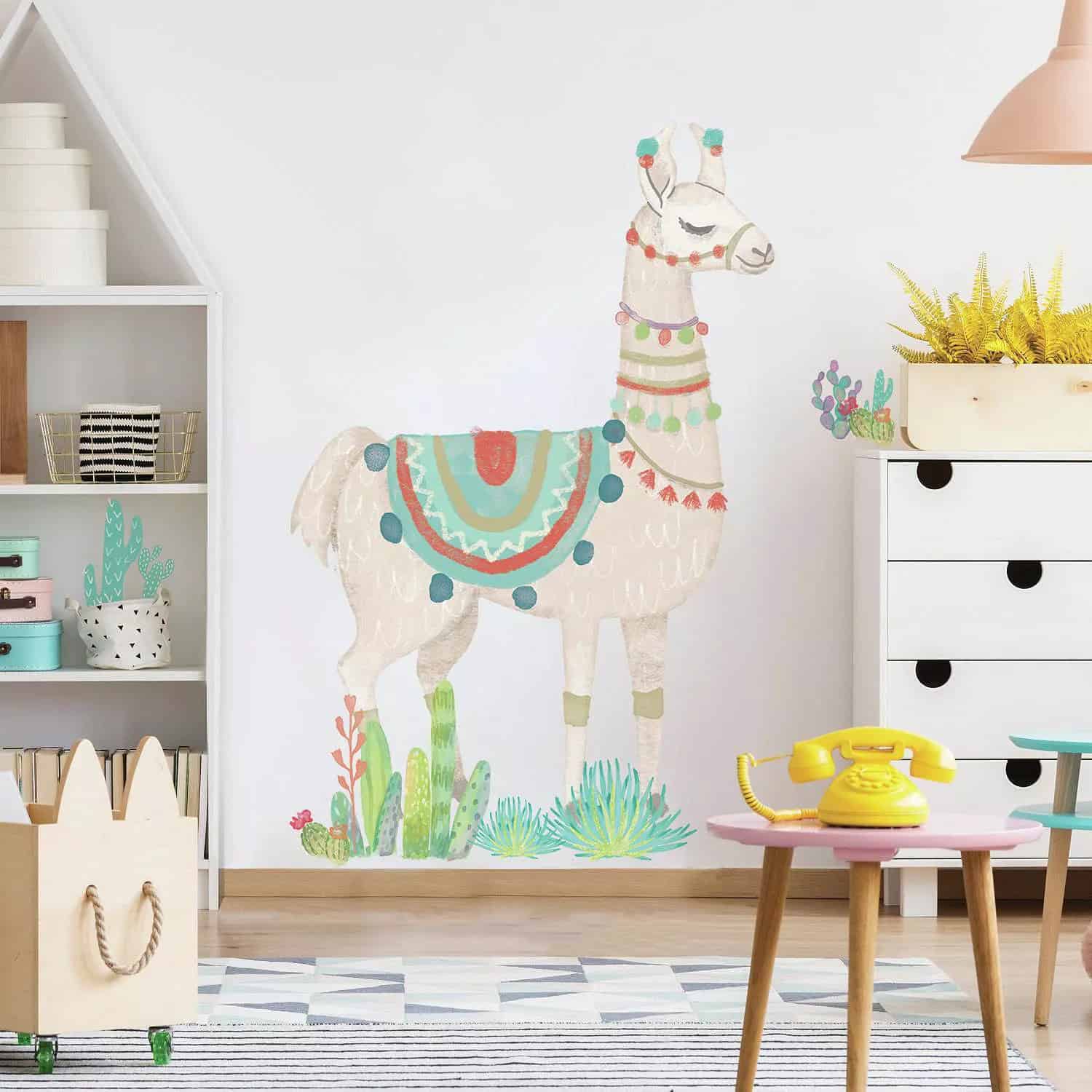 RoomMates Watercolor Llama Wall Decals