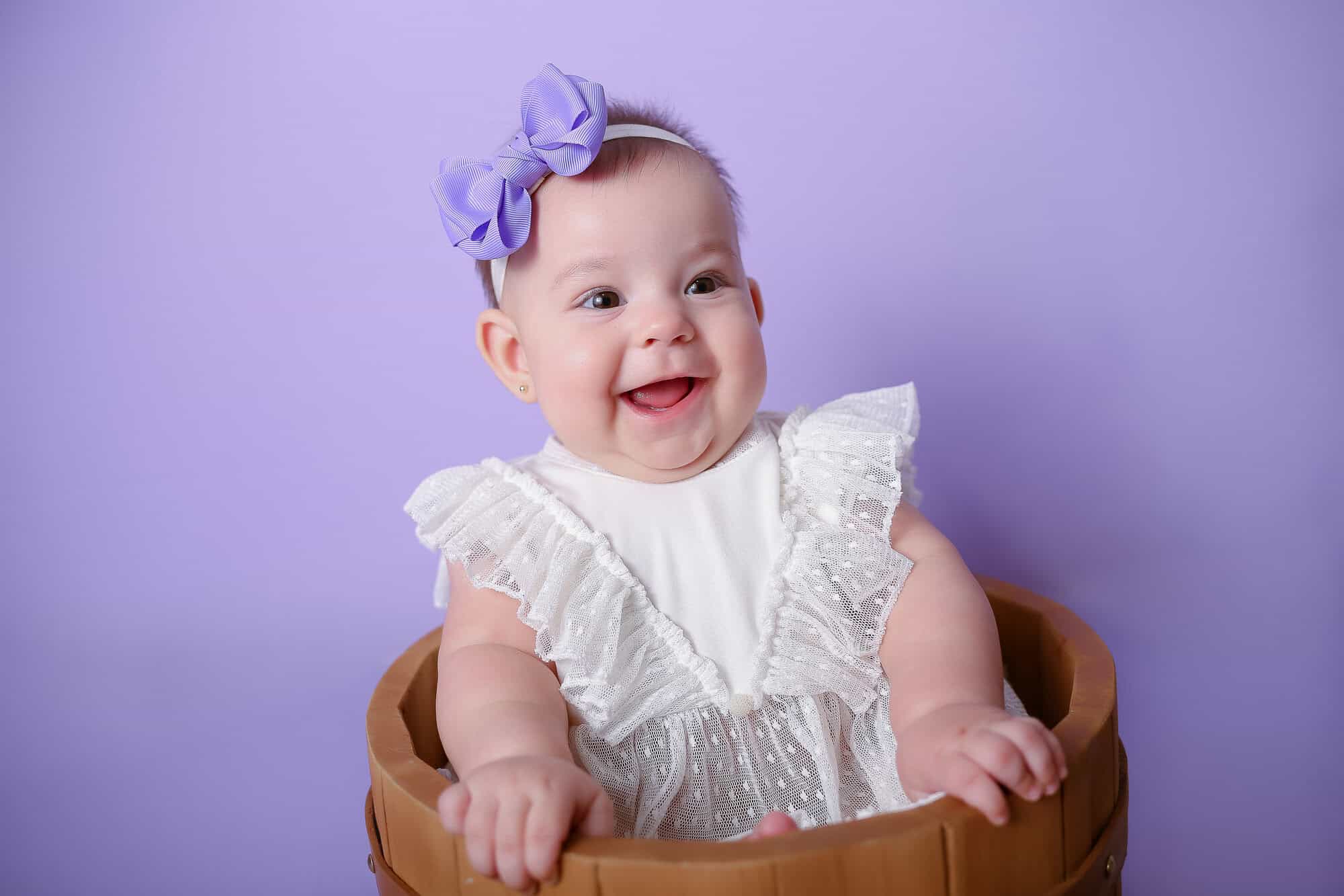 and smiling purple background