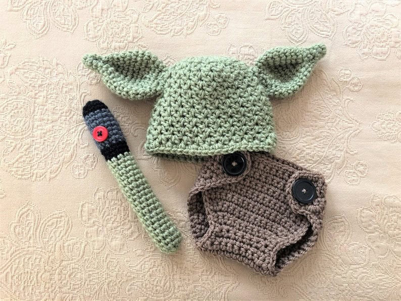 Character Hat with Diaper Cover and Light Sabre