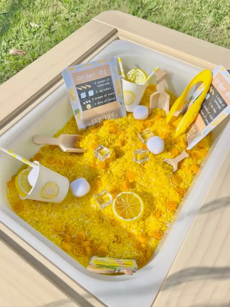 Lemonade Stand Sensory Bin