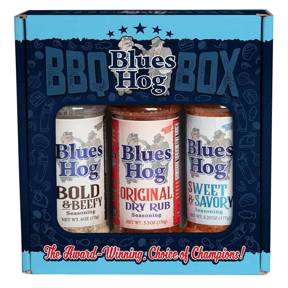 Blues Hog Seasonings BBQ Box - Original, Bold & Beefy, and Sweet & Savory
