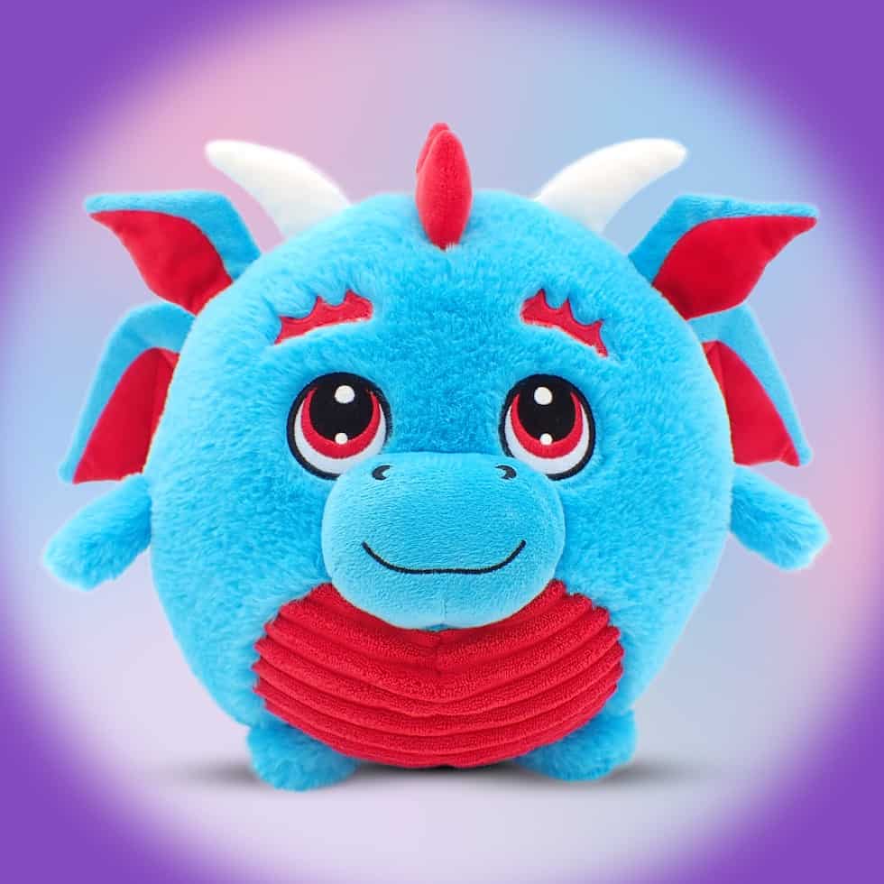 Zulos-Blue Dragon -9 Inch Round LIMITED Plushie BunBebes