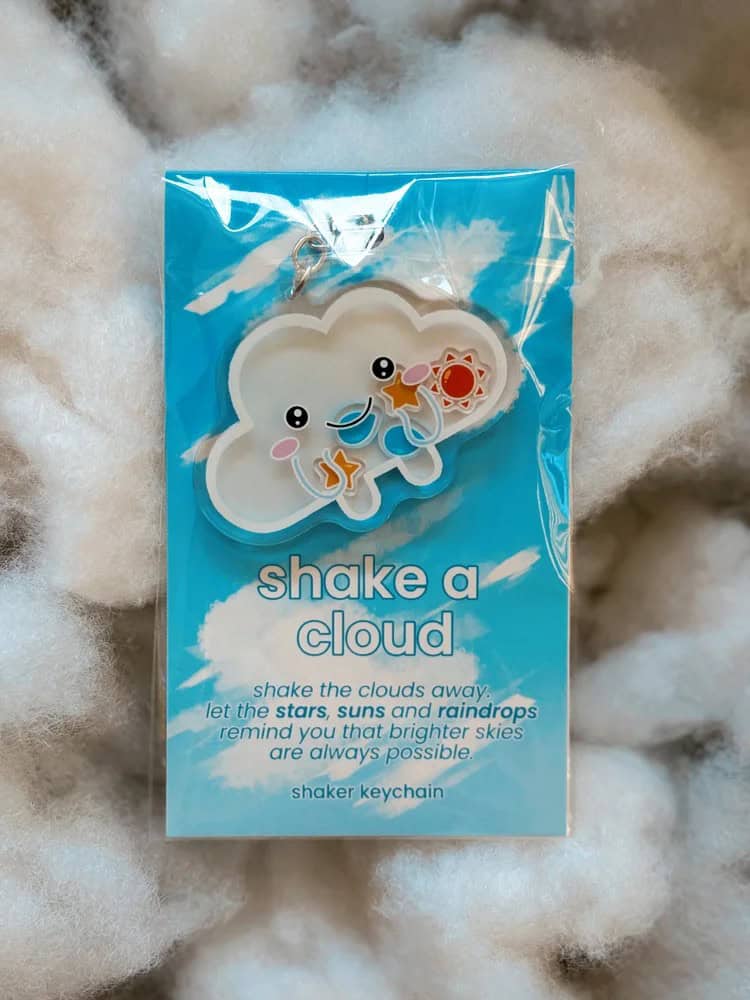 Shake a Cloud Keychain - Acrylic Shaker Charm