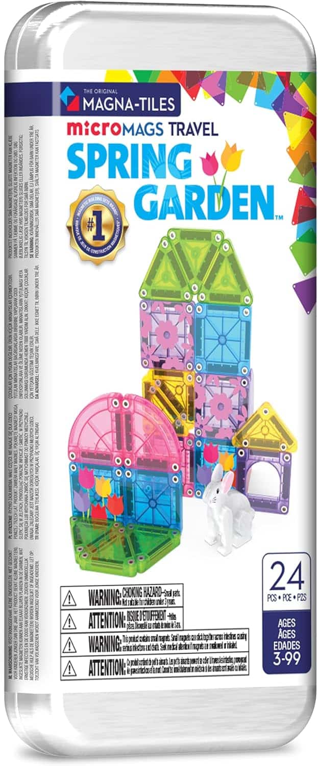 Magna-Tiles microMAGS 24-Piece Spring Garden Travel Set