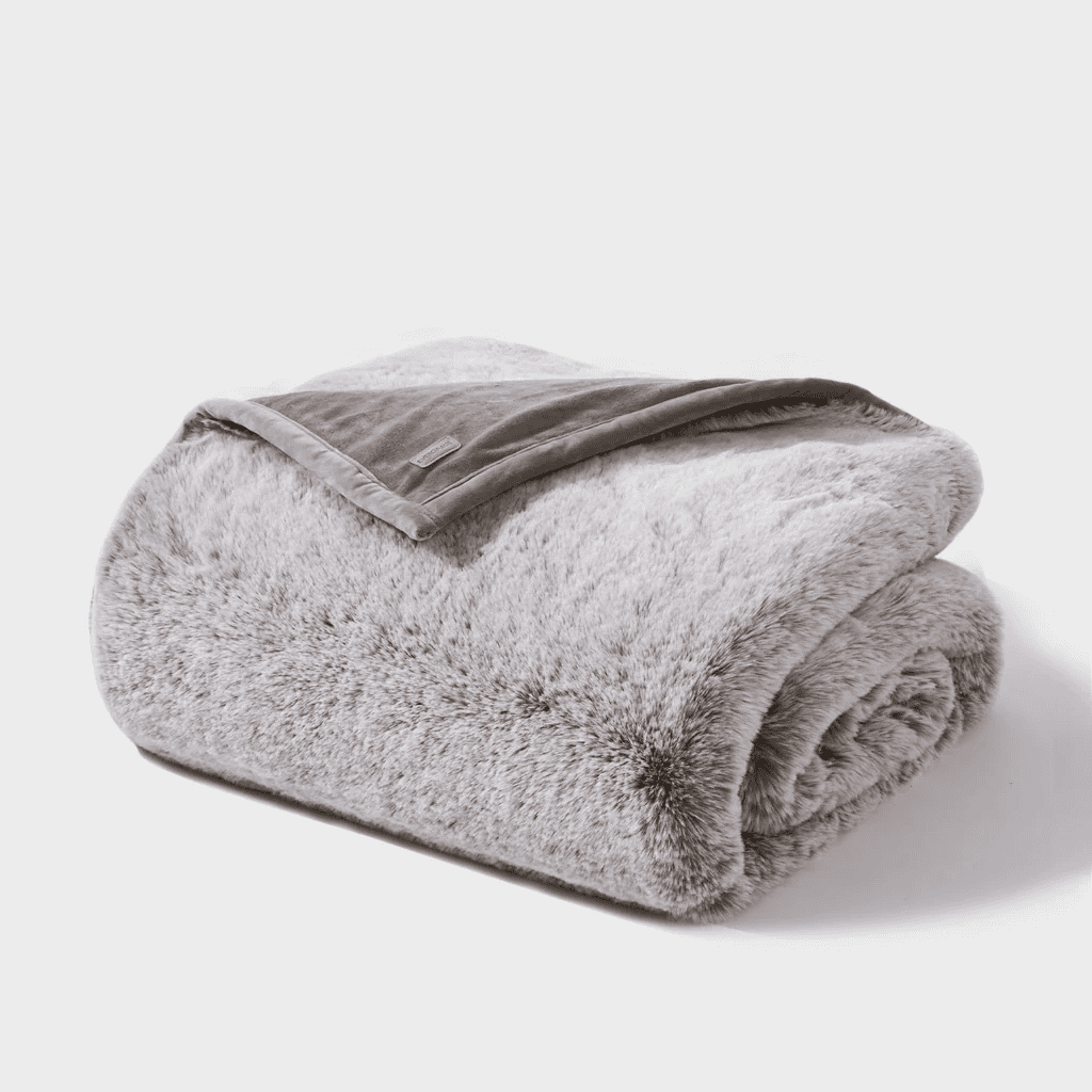 Luxe Chinchilla Faux Fur Throw Blanket Evergrace Home Inc